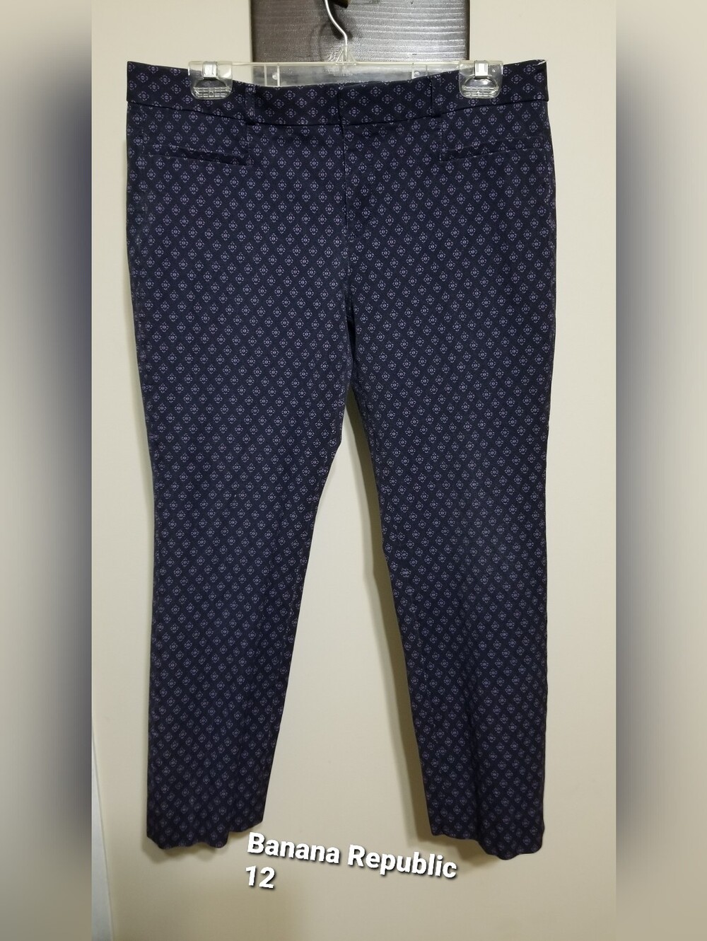 Banana Republic Pants Office Casual Women's Crop Purple Diamond Size 12